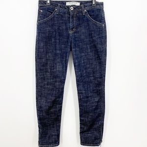 Hudson Skinny Cropped Ankle Zip Jeans Sz 30